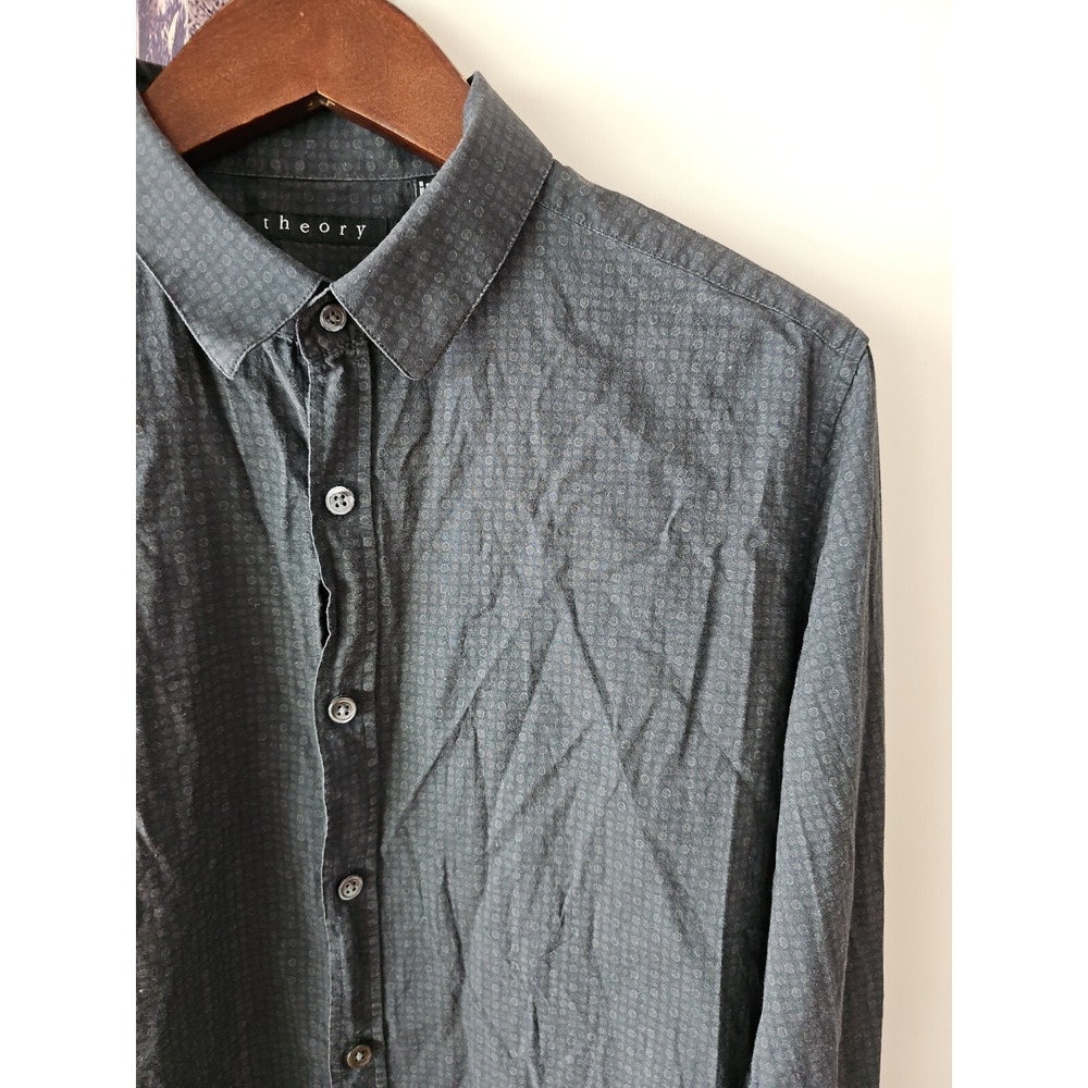THEORY Men's ZACK PS SERVER PRINT Long Sleeve‎ Collared Button Shirt Size M